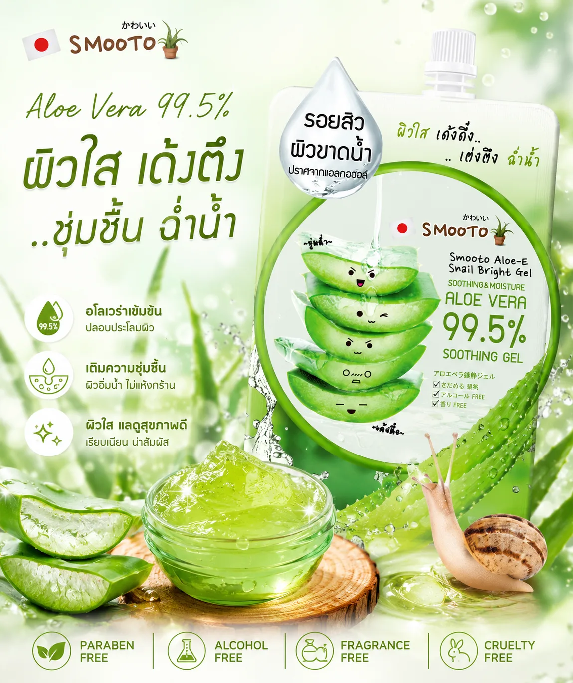 Smooto 芦荟99.5%舒缓保湿凝胶