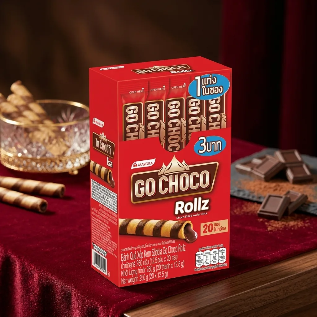 Go Choco Roll Wafer Stick 12.5g (Pack of 20)