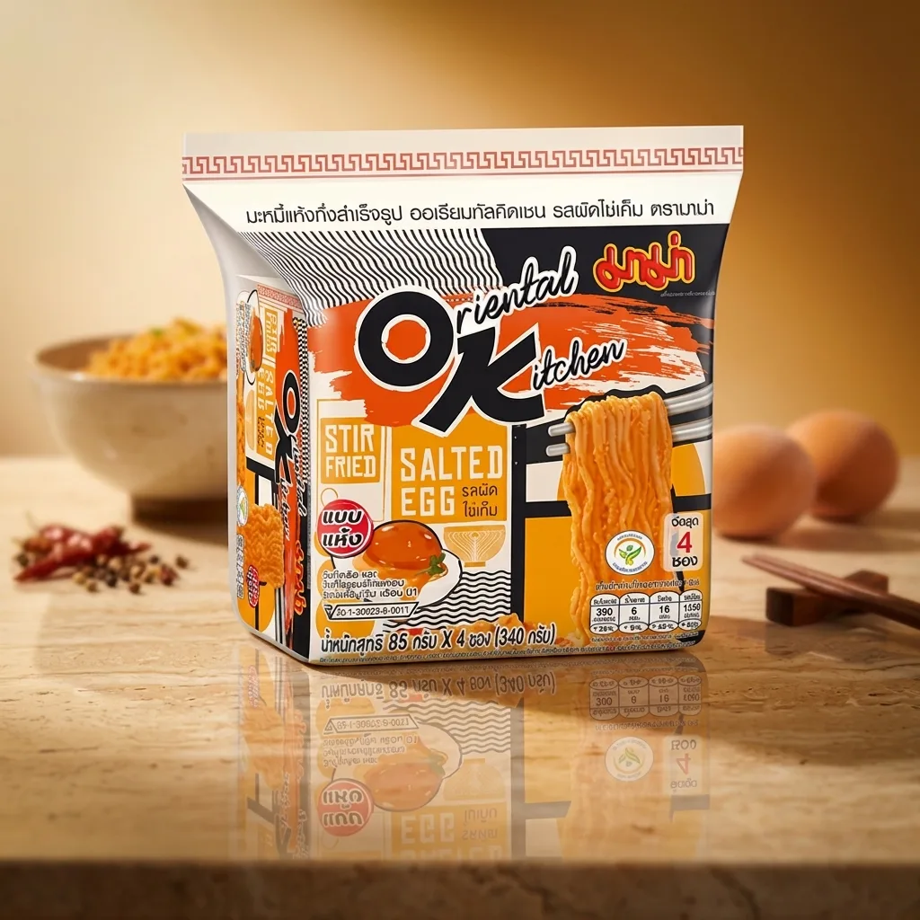 Mama OK Salted Egg Noodle 85g (Pack of 4)