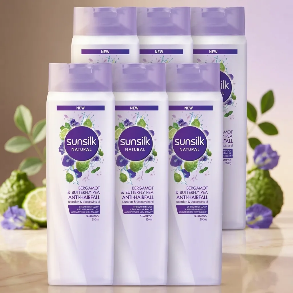 Sunsilk Natural Butterfly Pea & Kaffir Lime Shampoo 150ml (Pack of 6)