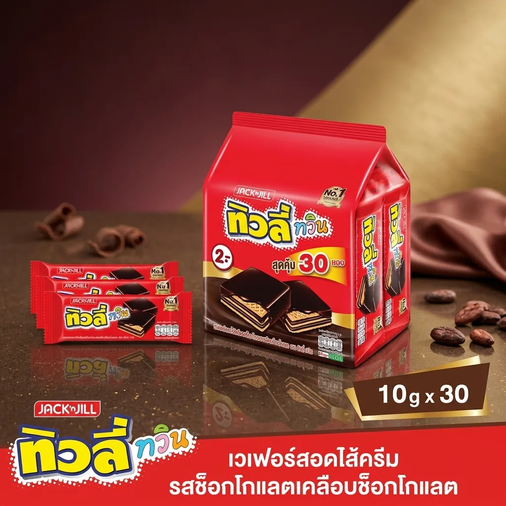 Tivoli Twin Chocolate Wafer 10g (Pack of 30)